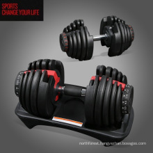 2020 Gym Fitness Equipment Rubber Rack Portable Adjustable Dumbbell Set